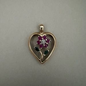 Heart Rose Charm